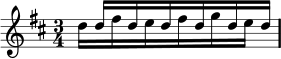 Alternating semiquavers in Lilypond: example